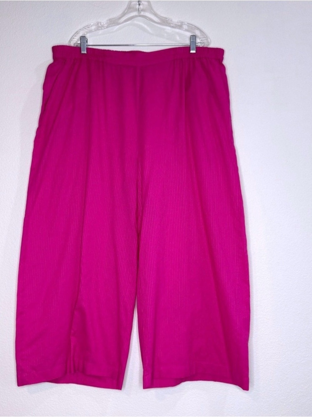 GUDRUN SJODEN Bright Fuchsia Cropped Wide-Leg Pants